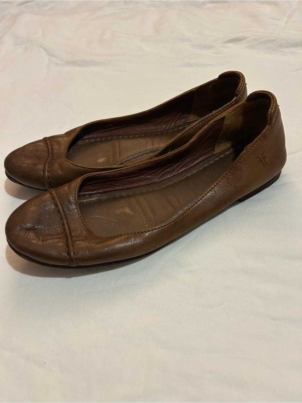 Frye Brown Leather Women's Ballet Flats